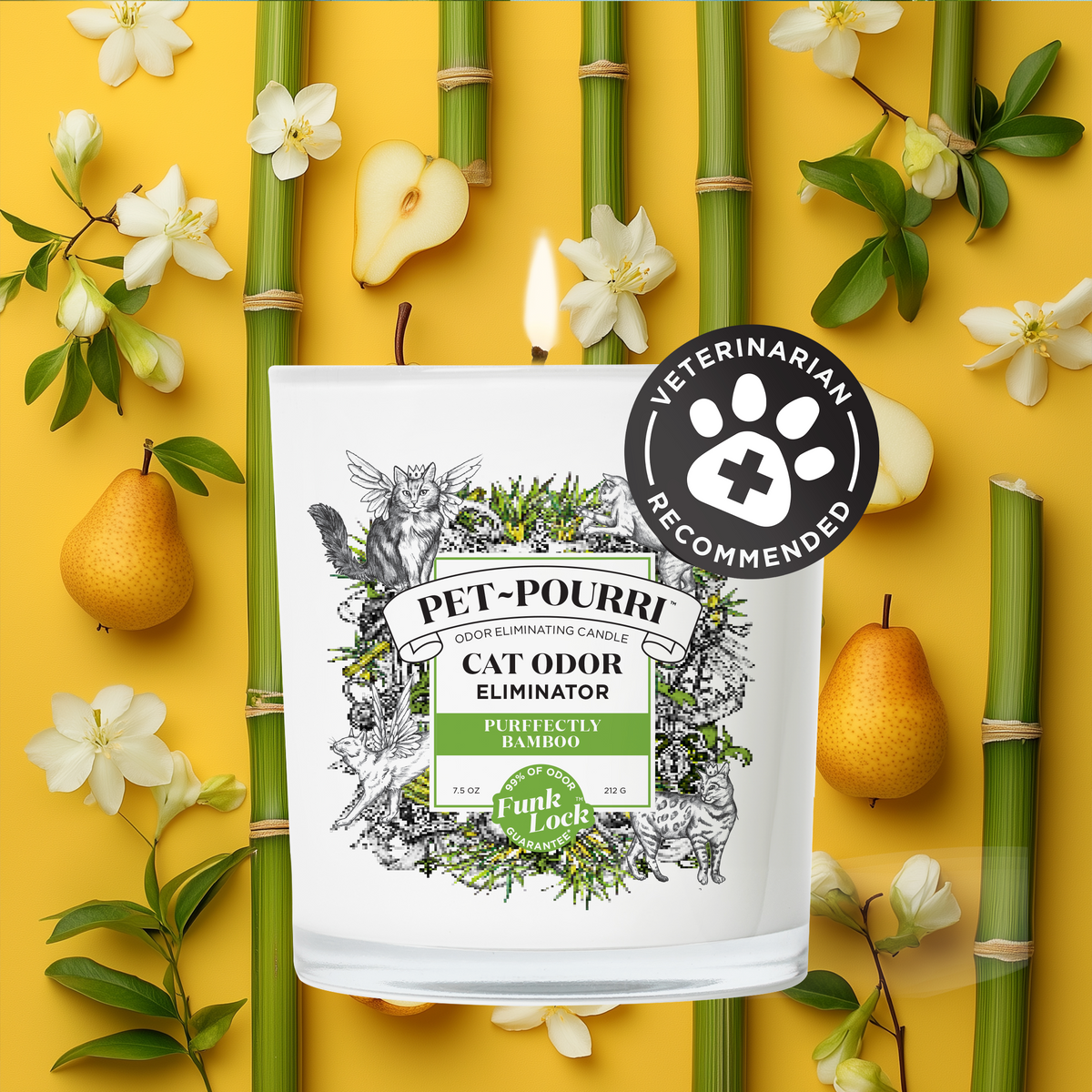 Purrfectly Bamboo Candle - Pet~Pourri Candle
